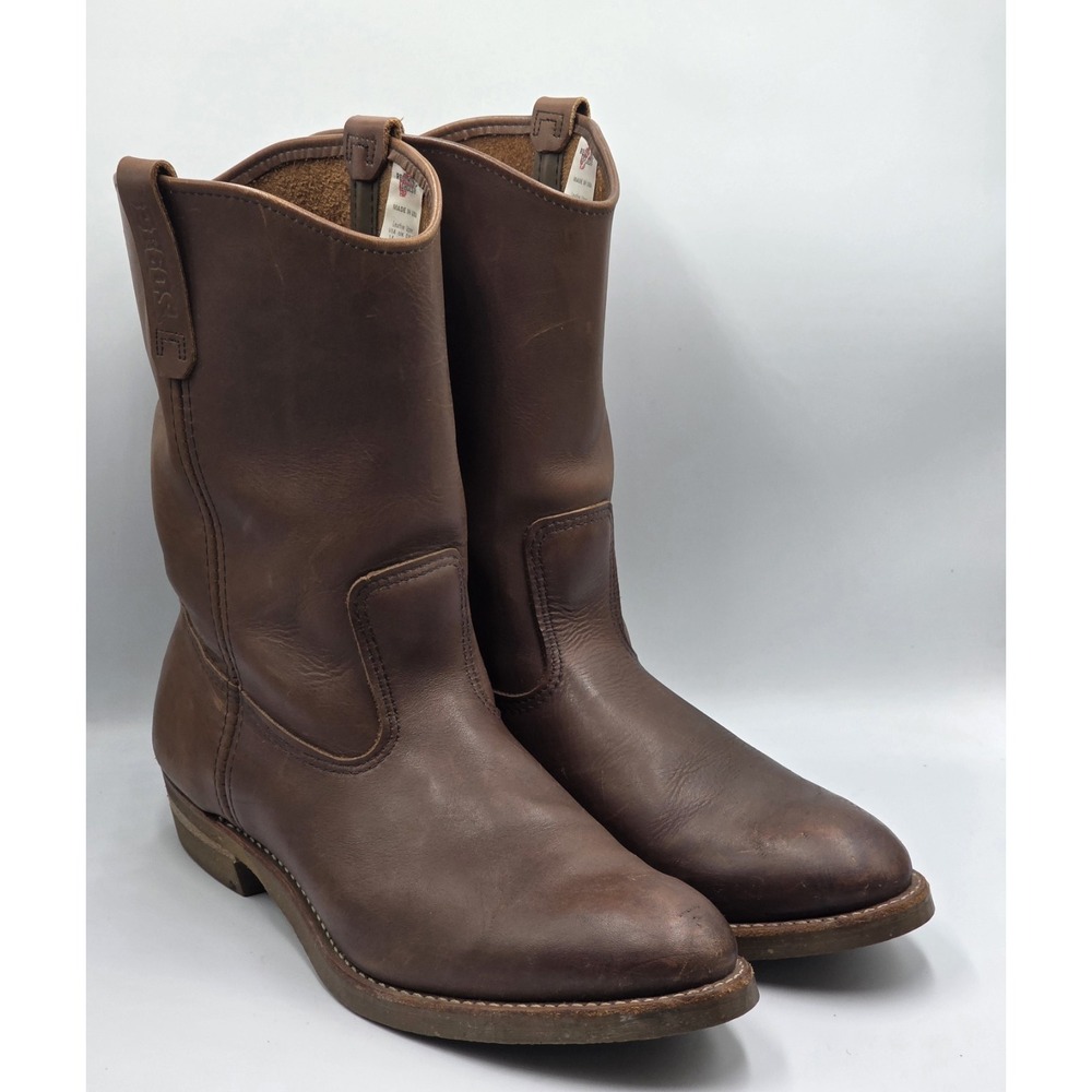 Red Wing 1155 Pecos NailSeat Work Boots Men's 14D Brown Leather Western